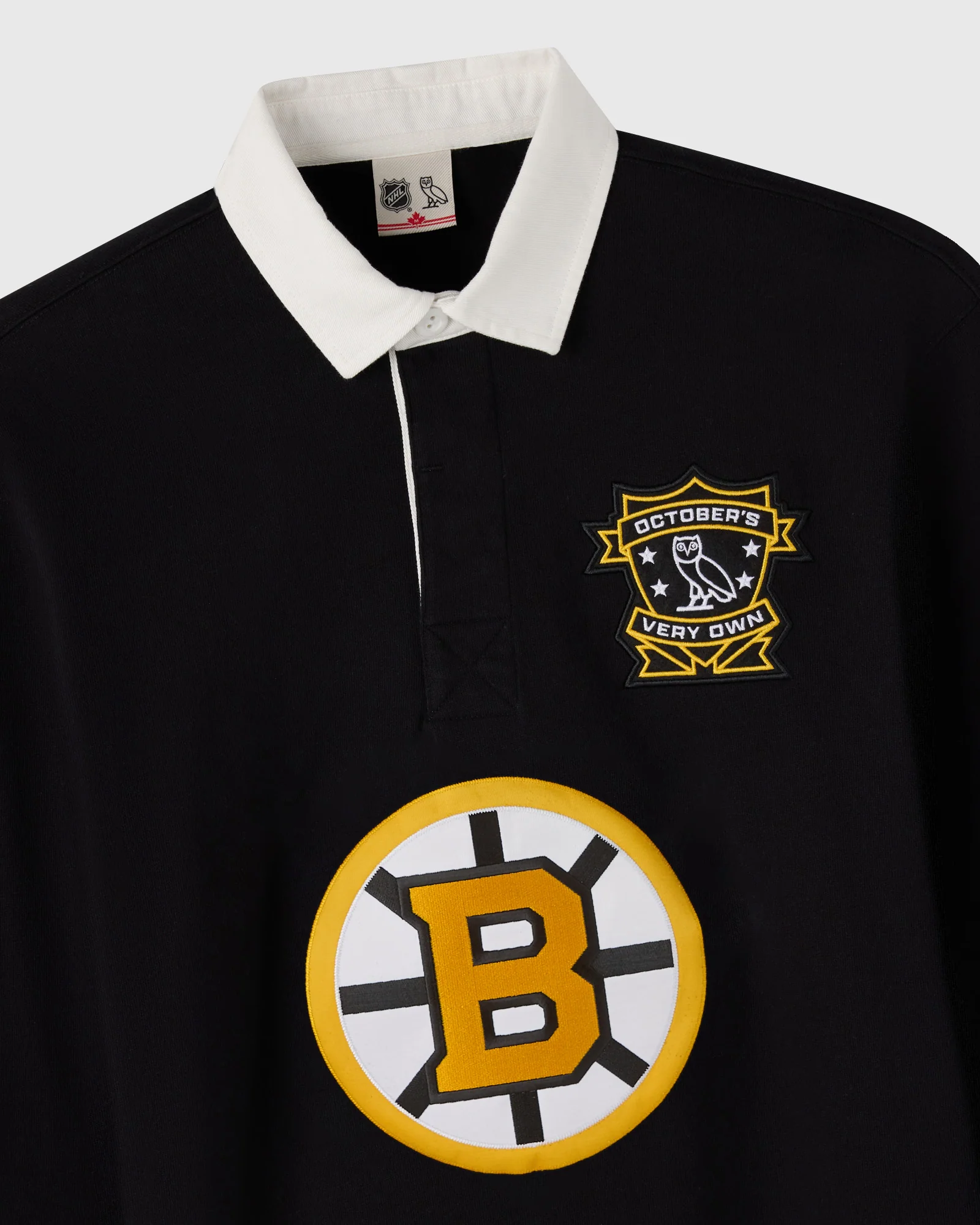 NHL Boston Bruins Rugby Polo - Black - Image 3