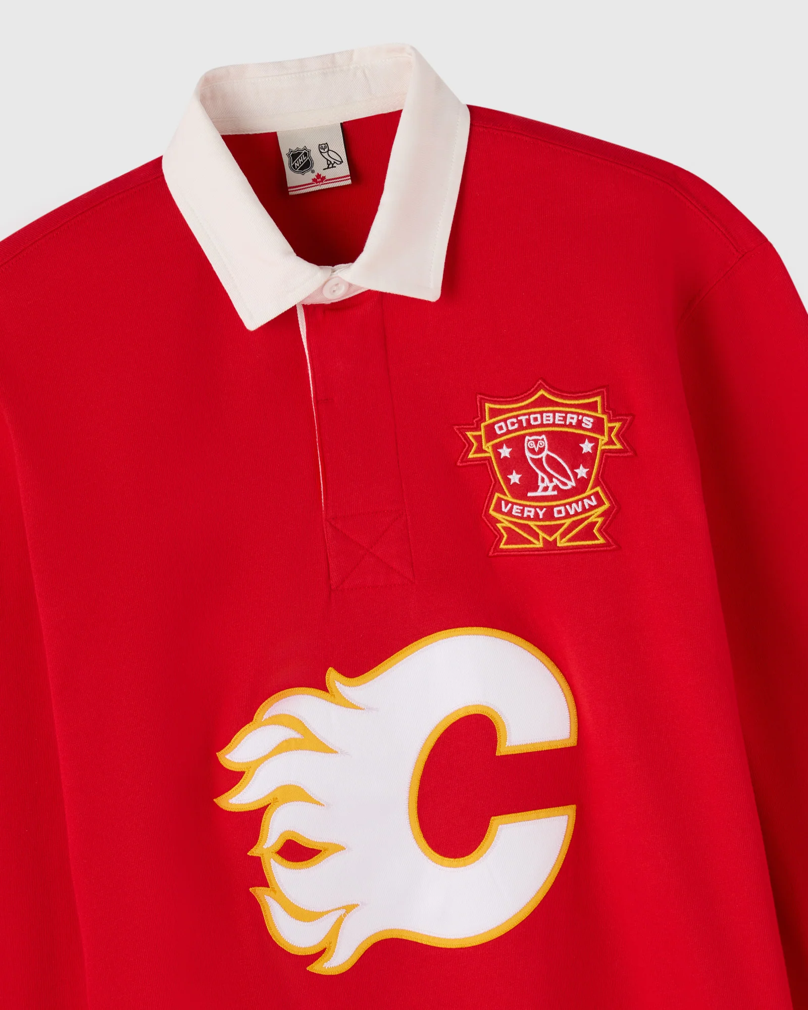 NHL Calgary Flames Rugby Polo - Red - Image 3