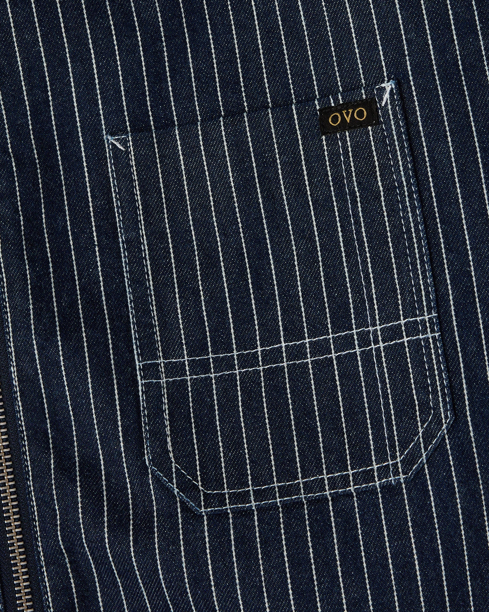 Pinstripe Overshirt - Washed Indigo - Image 5