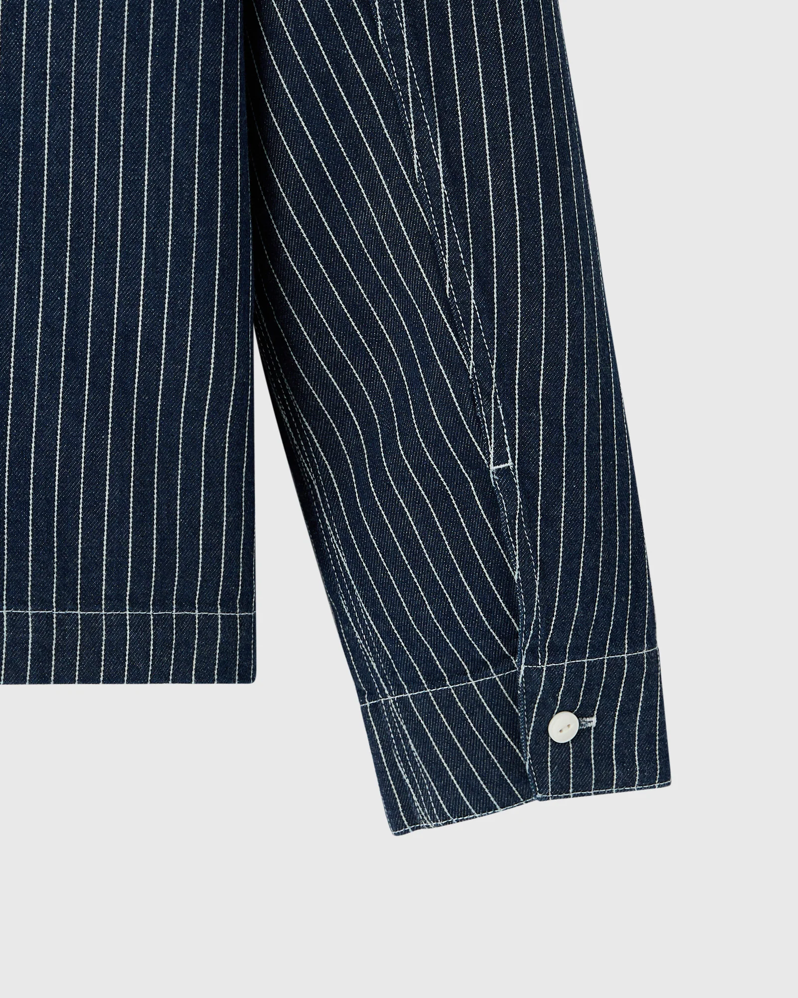 Pinstripe Overshirt - Washed Indigo - Image 7