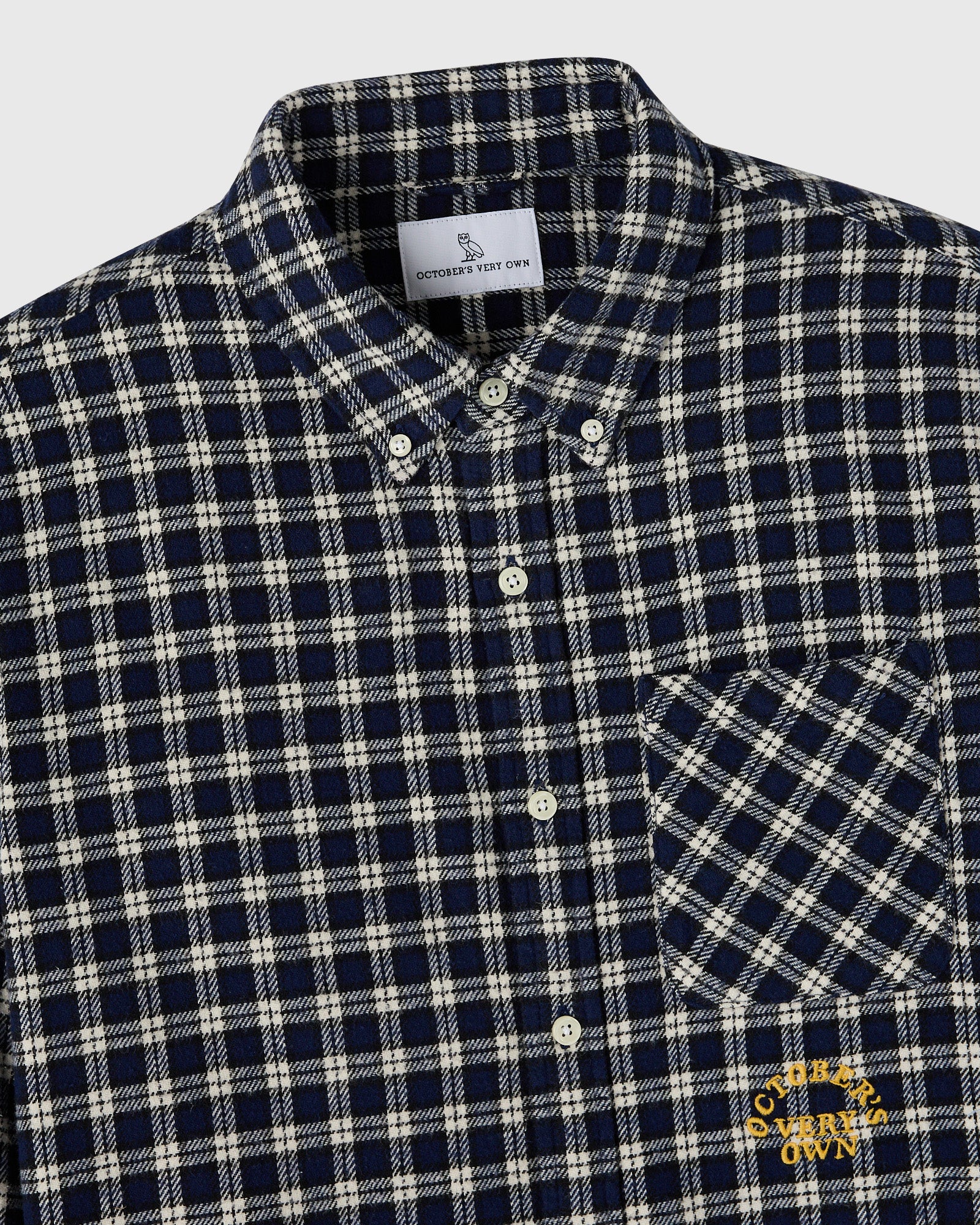 Plaid Flannel Shirt - Navy/White - Image 3